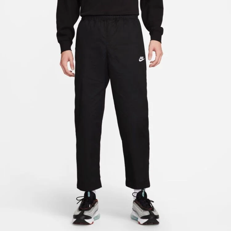 Nike耐克男子梭织直筒长裤春新款运动裤休闲拼接刺绣DX3337-010