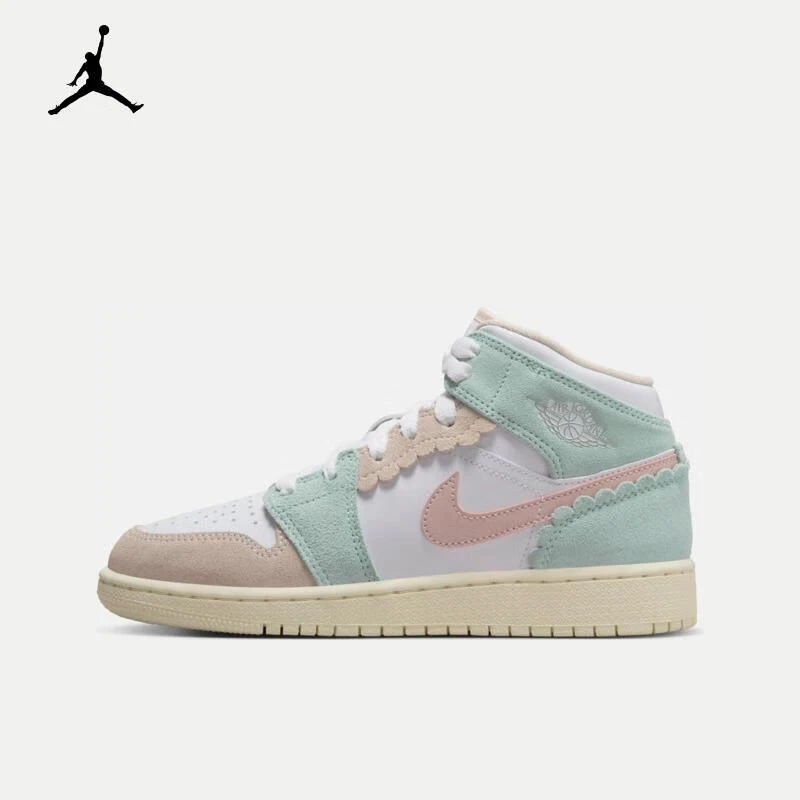 Air  1 Mid SE AJ1白蓝粉耐磨防滑女子中帮板鞋 DZ5361-100