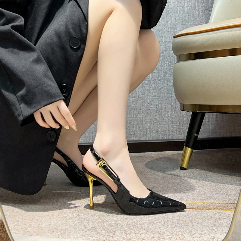 黑色御姐高跟鞋女2024夏季新款爆款洋气性感御姐细跟单鞋女网红同