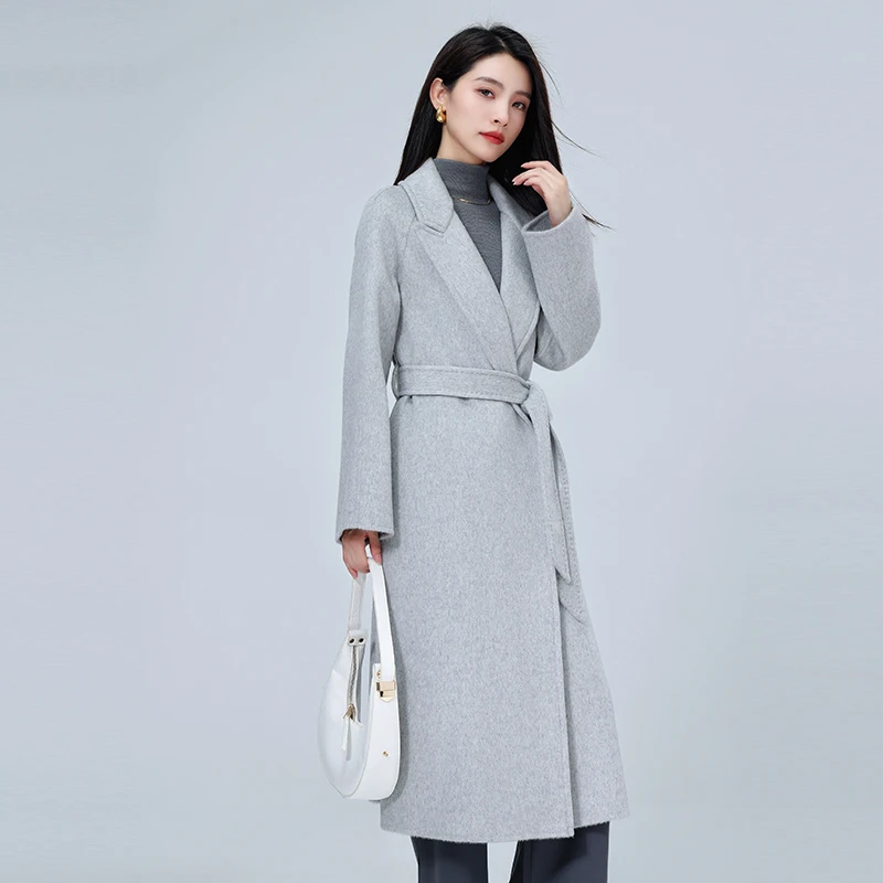 大衣高级感灰色气质显瘦宽松中长款遮肉秋冬长款毛呢网红88239