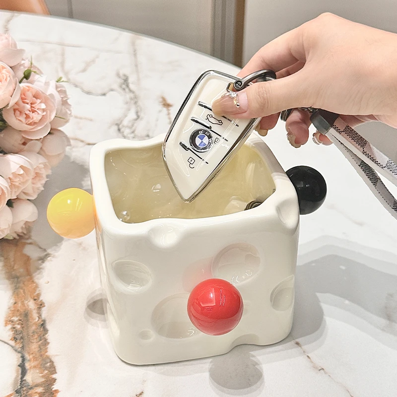 【奥格莱】进门入户玄关摆件装饰品奶酪现代家装客厅鞋柜钥匙收纳