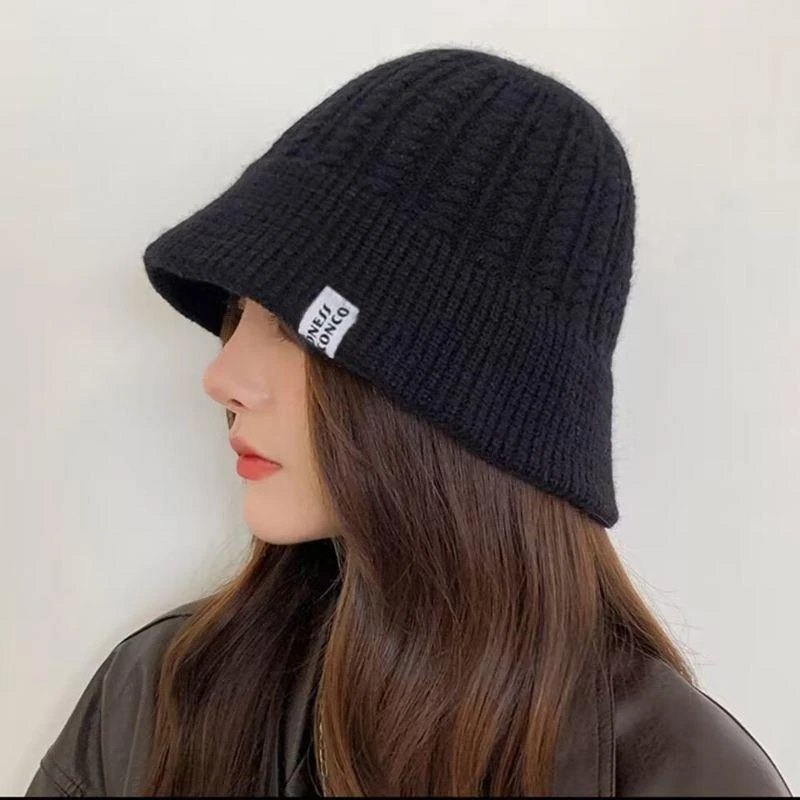日系秋冬加厚冬季新款毛线帽女潮百搭显脸小保暖护耳超厚针织帽子