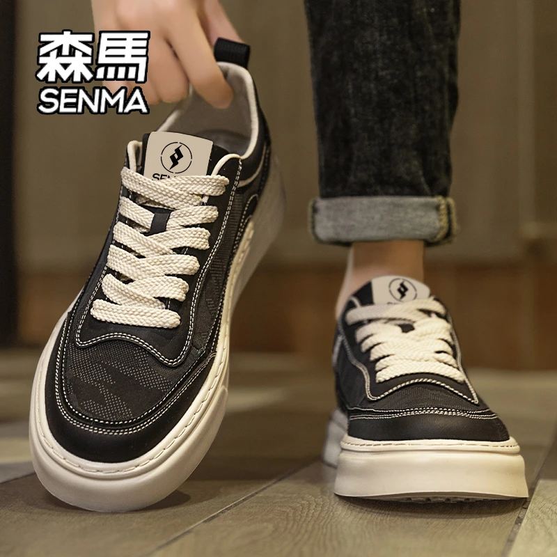 SENMA/森马男鞋秋季透气2025新款韩版潮流百搭运动厚底防臭休闲鞋