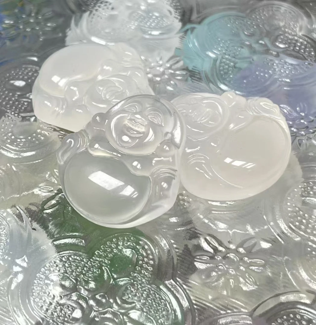 天然玛瑙 白冰佛公吊坠 多样性发货拍一发一（送绳子）