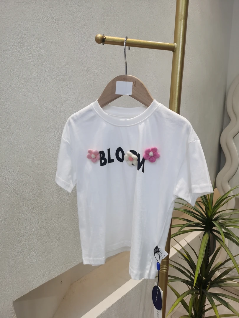 陈大猪【店店款】线下夏花系列女童纯棉立体花朵短袖T恤 XGFX2322