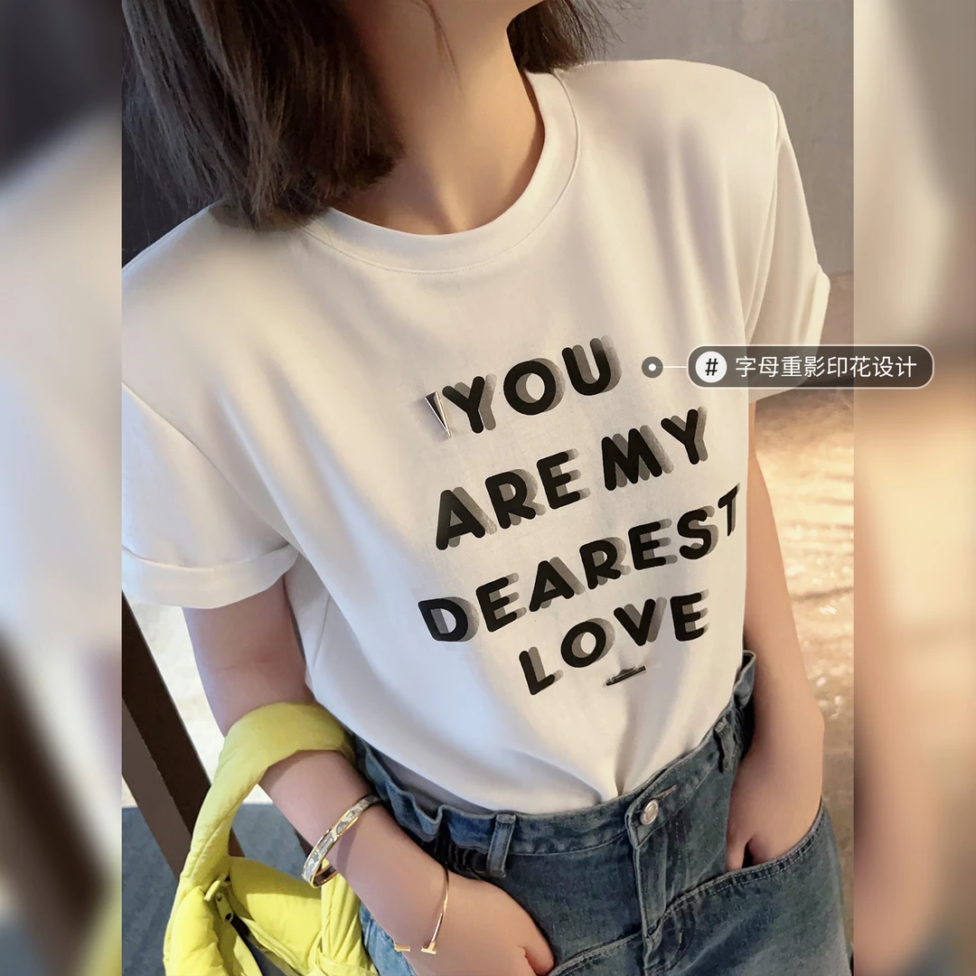 陈大猪【元气字母】亲子装母女装休闲元气字母T恤反季-DKX35084