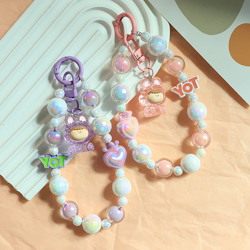 【DIY手机链】自制小众挂饰可爱卡通潮款钥匙扣高档情侣挂饰手机链