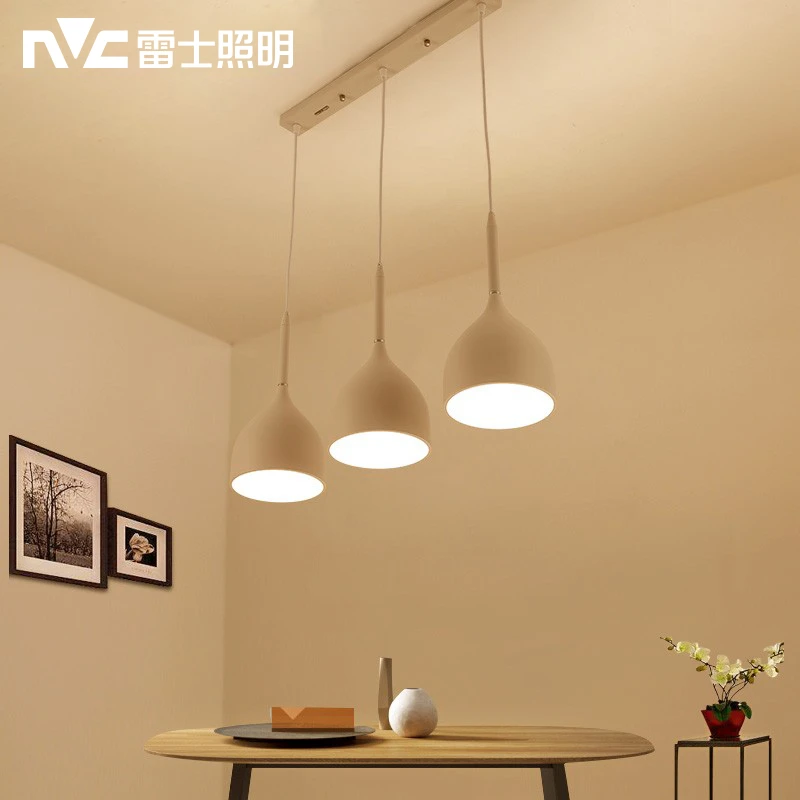 雷士照明现代简约餐吊灯三头客厅灯创意个性吧台吊灯家用餐厅灯具