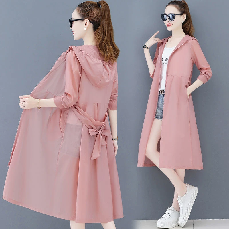 2024夏防晒衣女长款新款韩版时尚冰丝透气防晒服女薄风衣外套大码