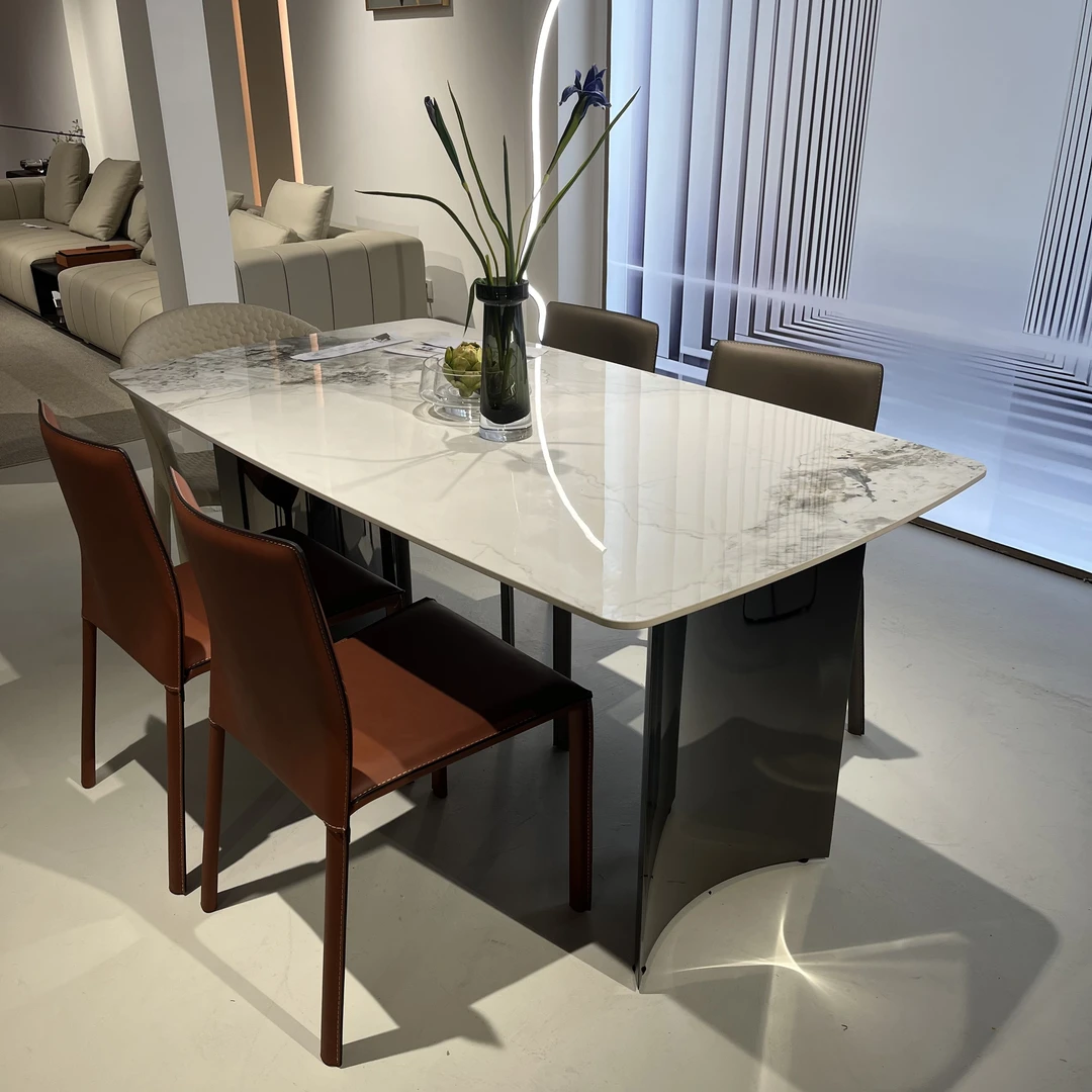 【柚苏】月亮岩板餐台（1.4m/1.6m/1.8m）