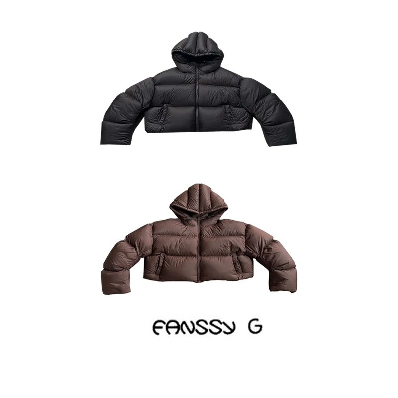 EANSSY G福利纯色女士短款肯豆加厚白鹅绒羽绒服NA2308A002