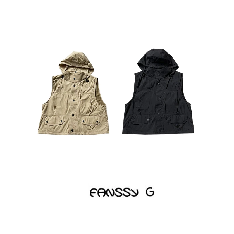 EANSSY G冬季馥罹秋冬户外休闲宽松连帽多口袋马夹马甲NA2310C003