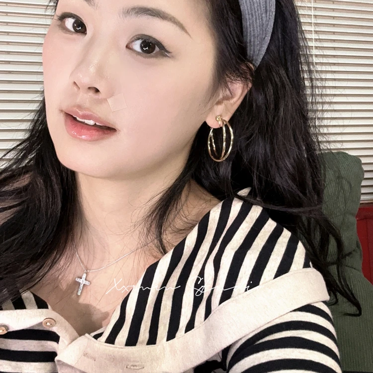 铜合金耳饰 [有耳夹]简约素圈大圈圈耳环小众设计感高级耳饰耳钉