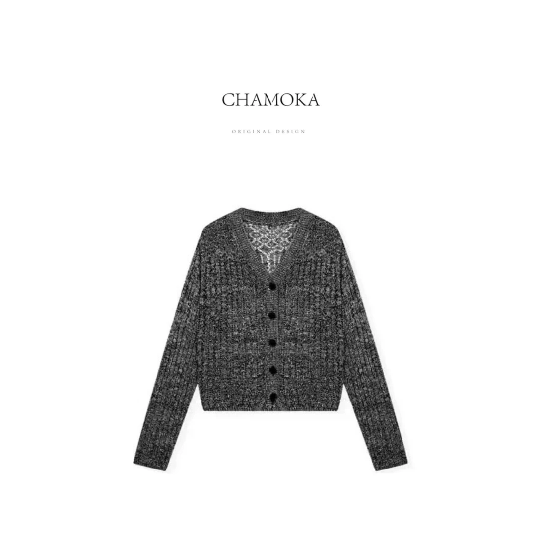 【年末回馈】精致简约时尚百搭显瘦花纱开衫L617