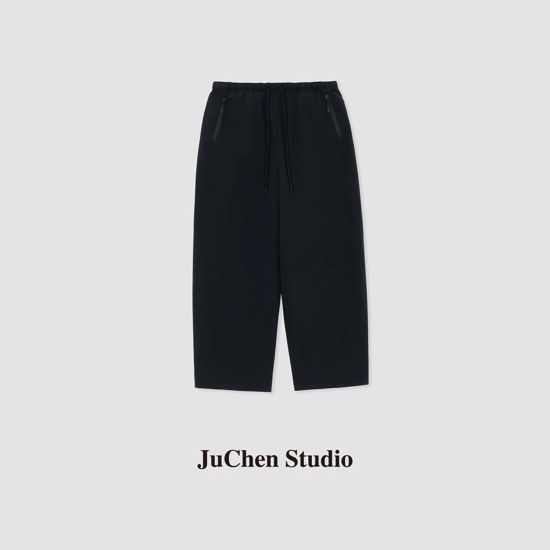 春夏基础纯色舒柔户外机能风小直筒九分裤S032146出游穿搭