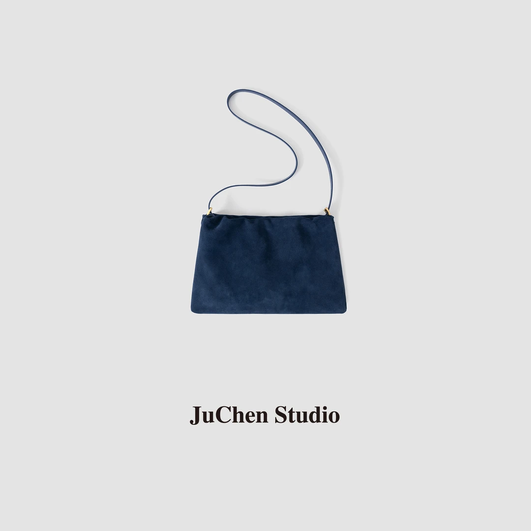 LIBOSHU褶皱小众腋下云朵鹿皮包时尚简约女士单肩包纯色BB231028