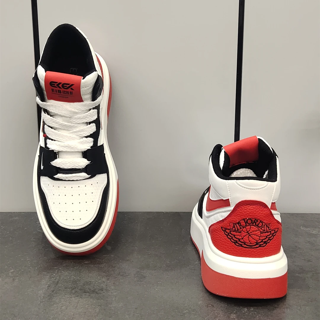 2024年新款发布男士中高帮新款男士休闲鞋百搭拼色时尚青年炸街鞋