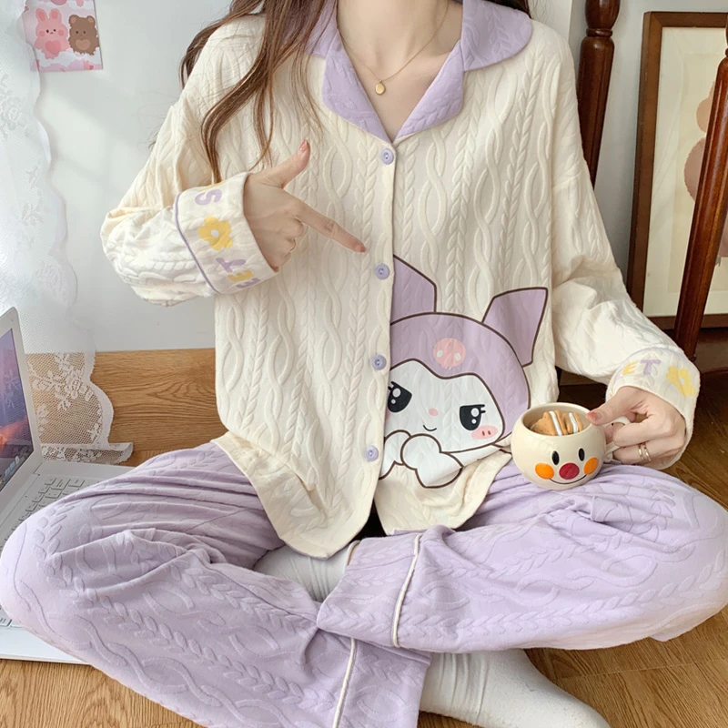 网红睡衣女春秋冬季长袖棉质两件套装夏天宽松学生女士甜美家居服