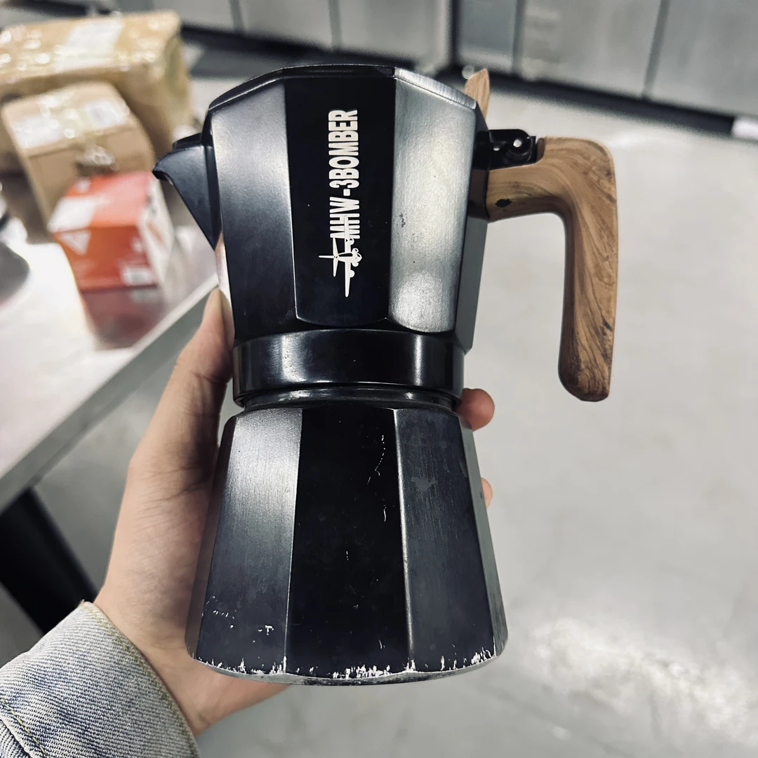 轰炸机双阀摩卡壶 磨砂黑180ml 氧化2微瑕手 完美主义者勿扰