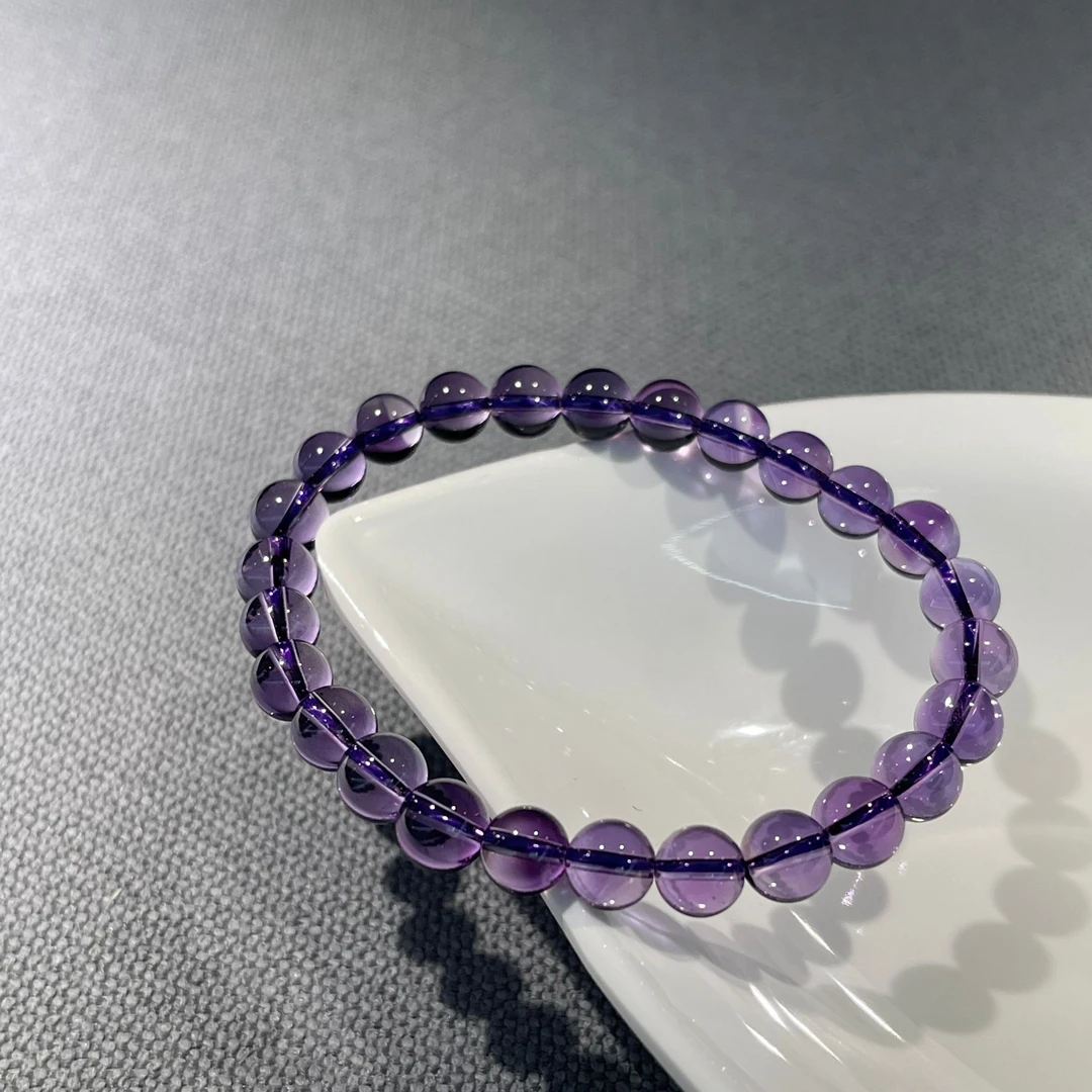 天然紫水晶34单圈手串