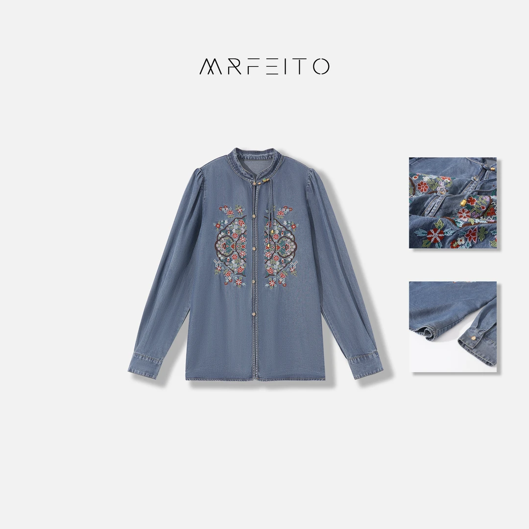 刺绣牛仔女士衬衫H731C01C23486