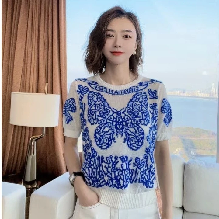 蝴蝶提花女士针织衫H51M01C24037