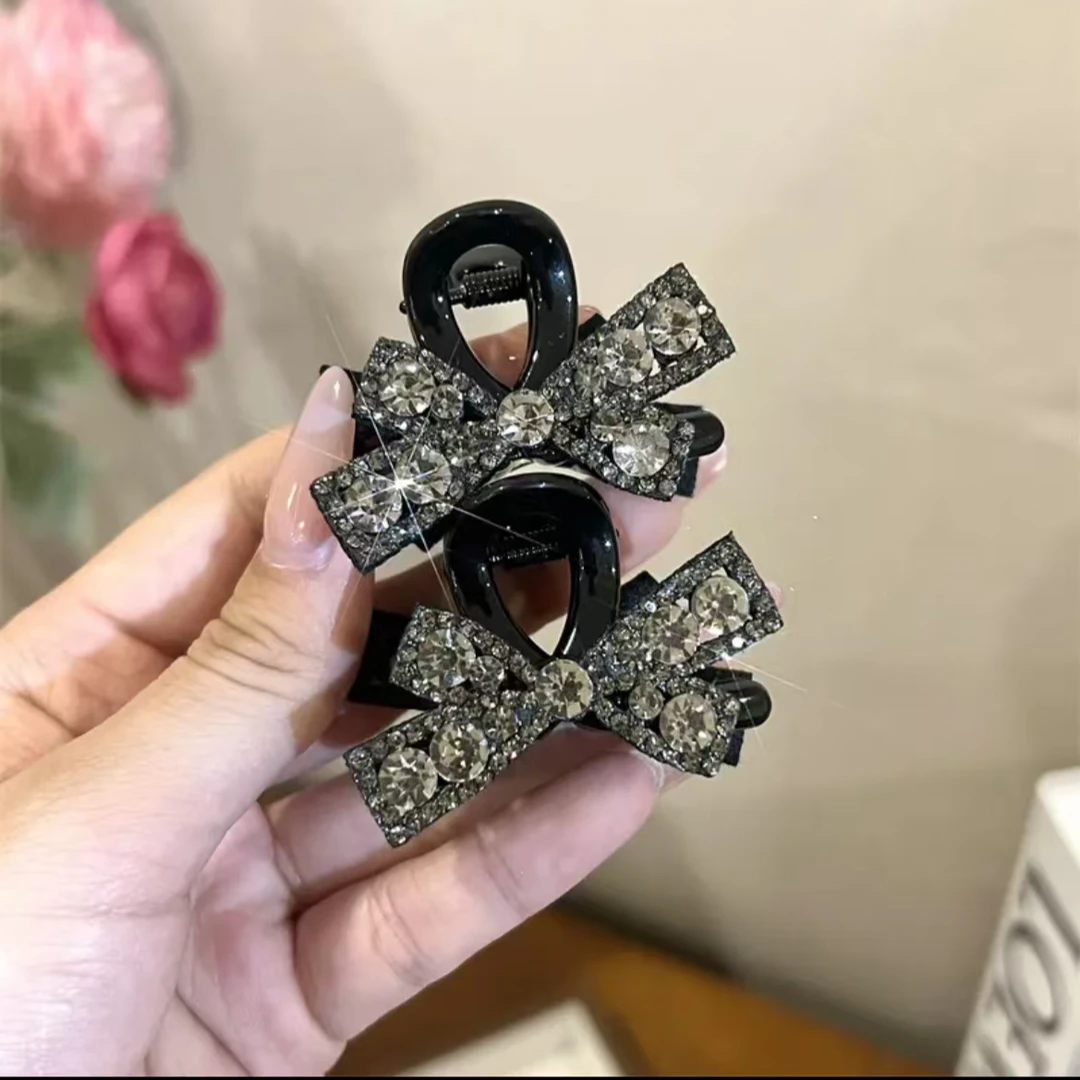 精致蝴蝶结小抓夹女侧边前额头顶边夹高档公主头刘海小夹子2060