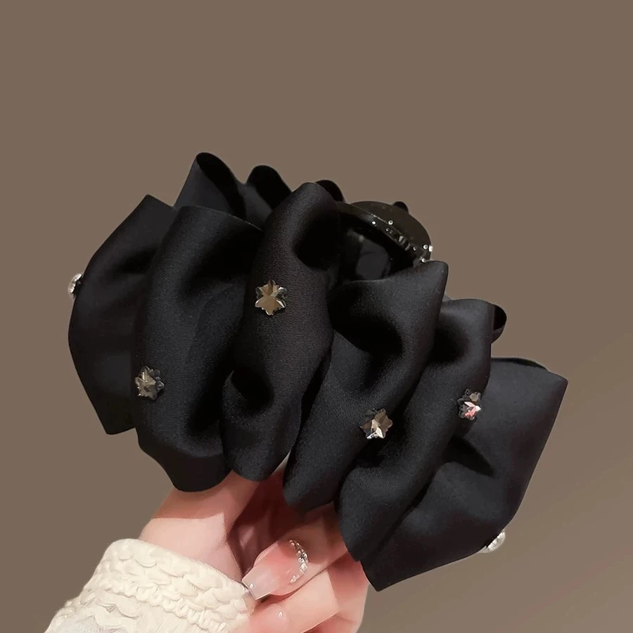 D浪漫小星星泡泡抓夹女蓬松多层蝴蝶结发抓高级感鲨鱼夹子1111