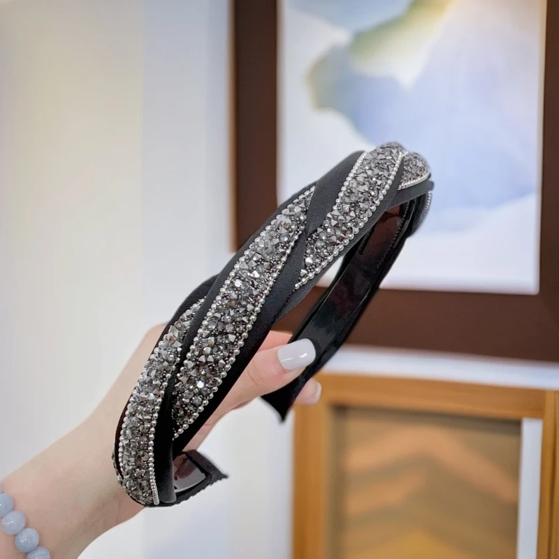 简约水钻麻花发箍轻奢新款压发刘海头箍洗脸发卡发捆头饰百搭1330