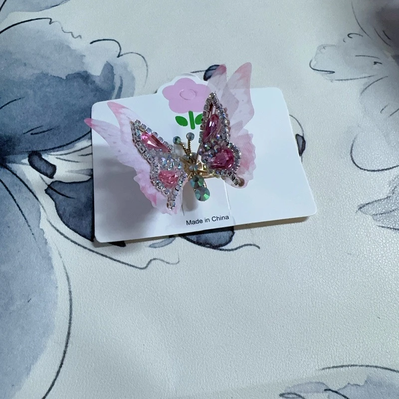 新款儿童灵动蝴蝶夹灵动立体会飞的翅膀女孩古风发饰发卡1931