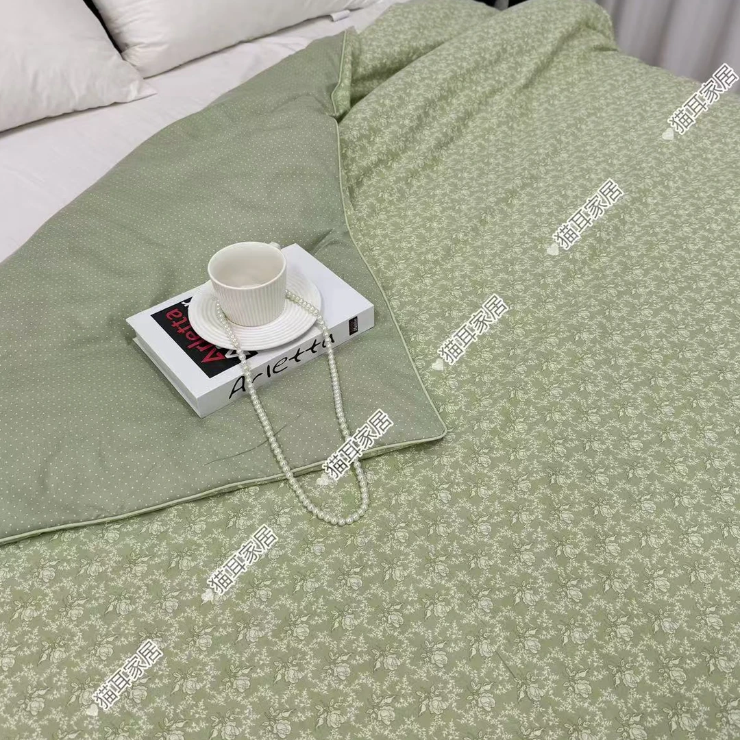 【美尔庄园-绿】200*230cm轻奢柔软丝滑简约标准透气被套