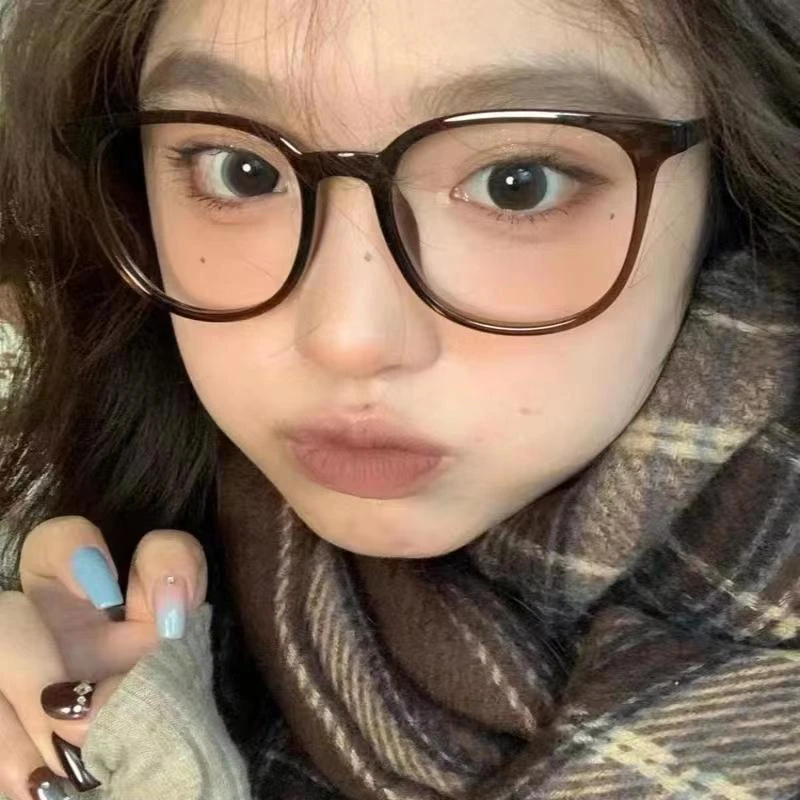 超好看的！高级显白栗子棕色系眼镜近视可配度数素颜防蓝光镜ins