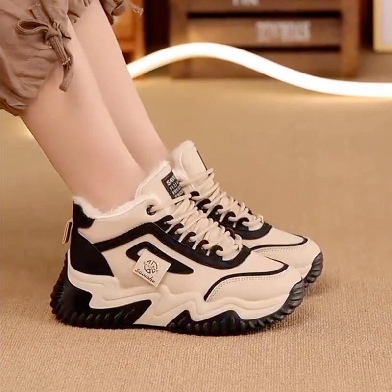 秋冬季新款百搭厚底轻奢韩版加绒老爹鞋女ins网红【CC-7】