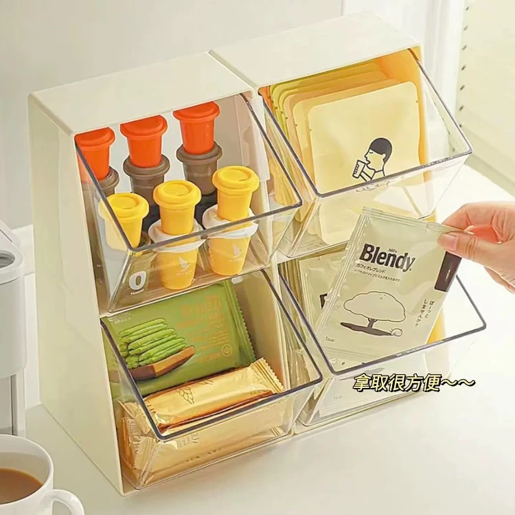 茶包收纳盒零食咖啡收纳架实用居家好物透明展示架桌面置物架子