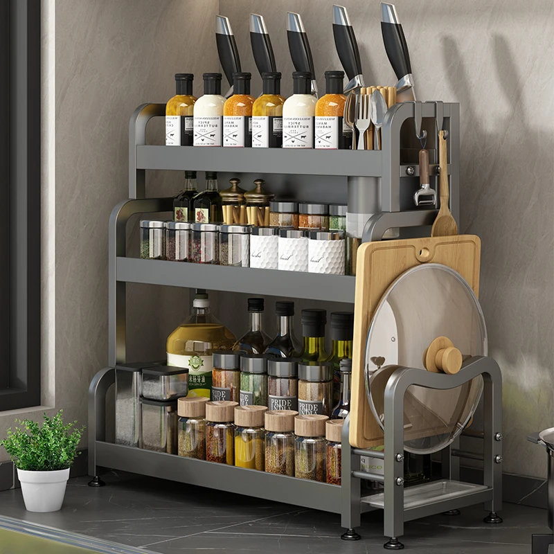 优勤厨房调料置物架筷子刀架台面多功能调味厨具用品收纳架不锈钢