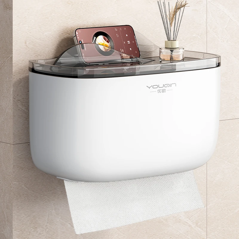 优勤纸巾盒壁挂式洗脸巾收纳盒卫生间厕所抽纸盒放卫生卷纸置物架