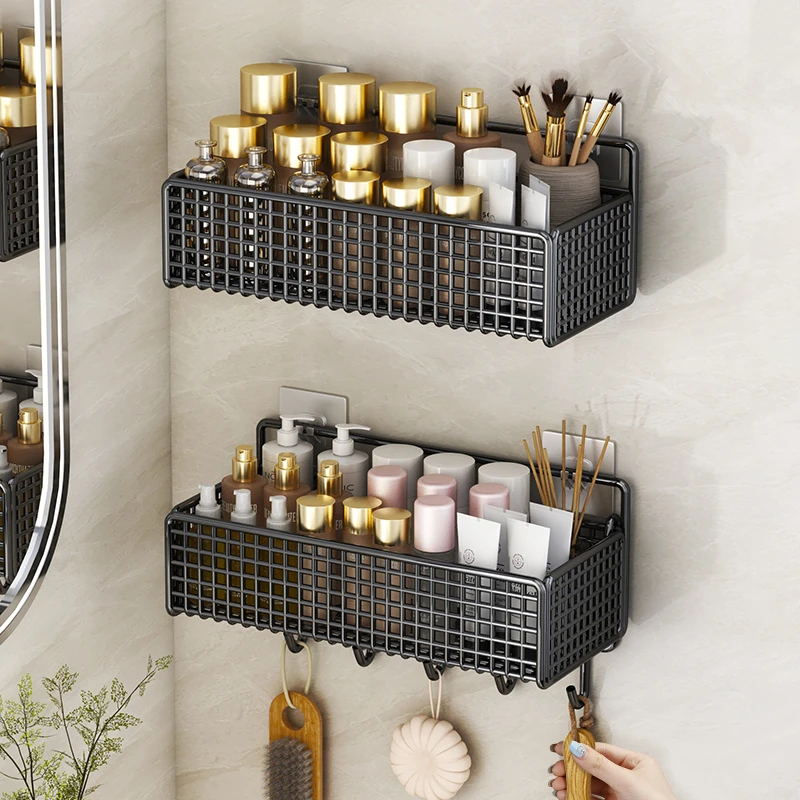卫生间网格挂篮置物架洗手间壁挂式收纳架免打孔挂墙上浴室收纳架