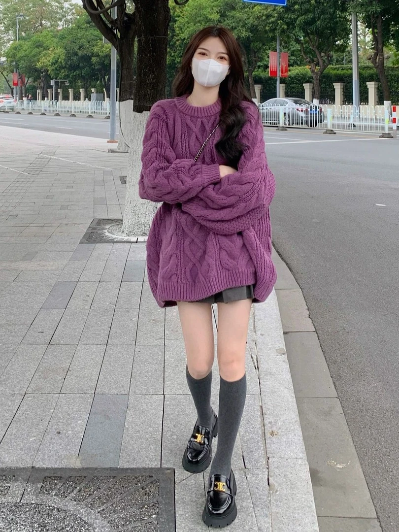 毛衣外套女秋冬新款软糯高级感慵懒小个子宽松奶系针织衫上衣百搭