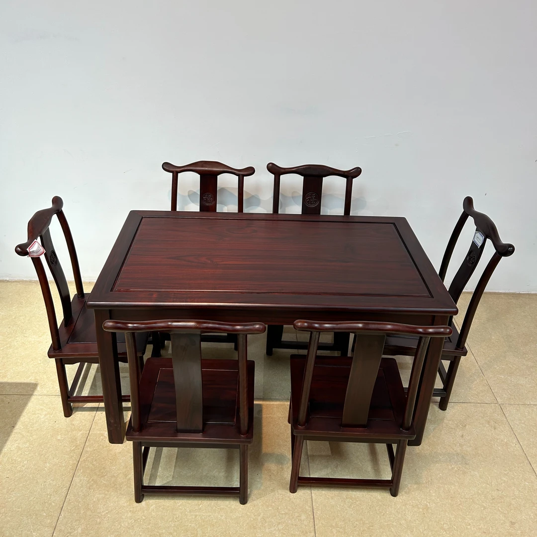 （远）酸枝榫卯工艺休闲桌长方桌实木八仙桌整套新古典