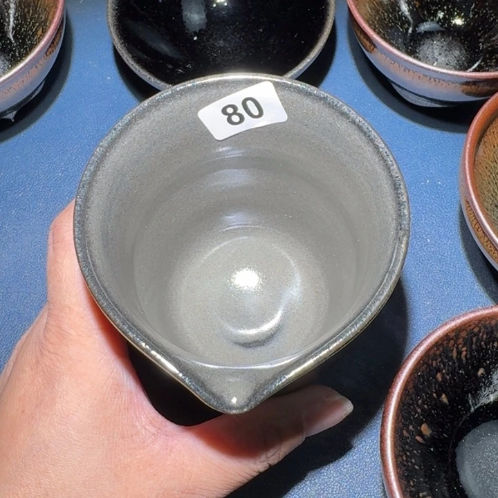 小雨茶盏，手工柴烧超***猫