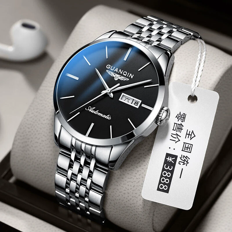 冠琴新款手表男士全自动机械表商务休闲夜光防水夜光时尚瑞士品质