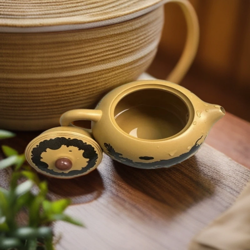 正宗黄段泥短嘴西施金丝走线工艺茶具 茶器11