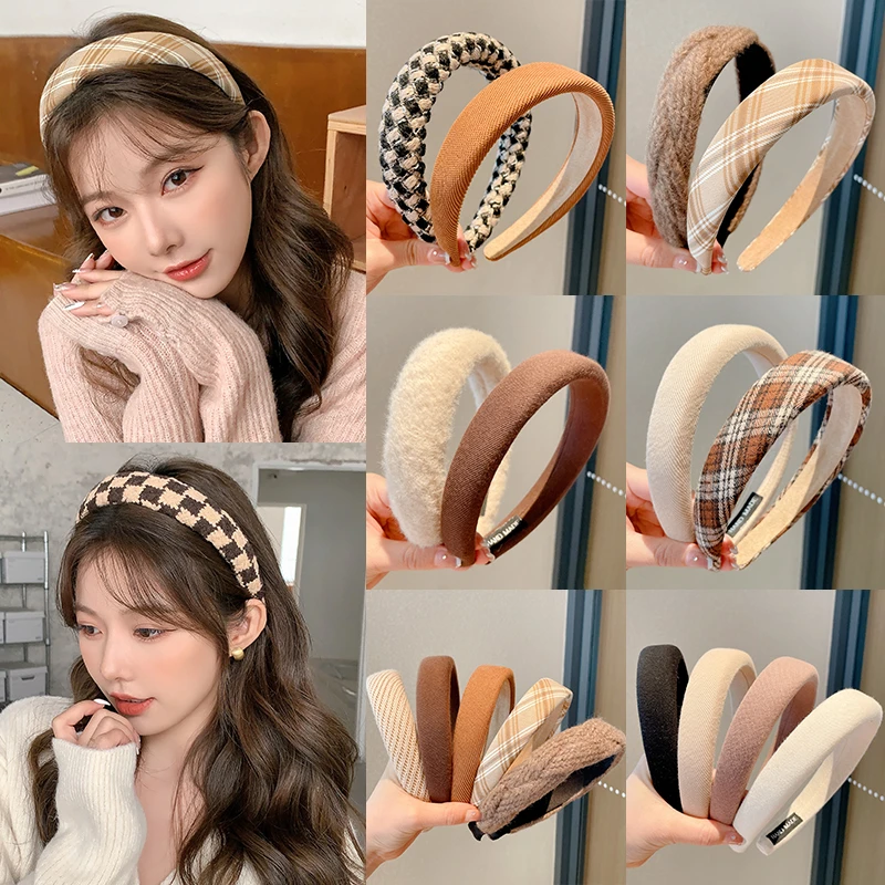 高级感咖色海绵发箍女高颅顶头箍外出百搭发饰小香风气质网红头饰