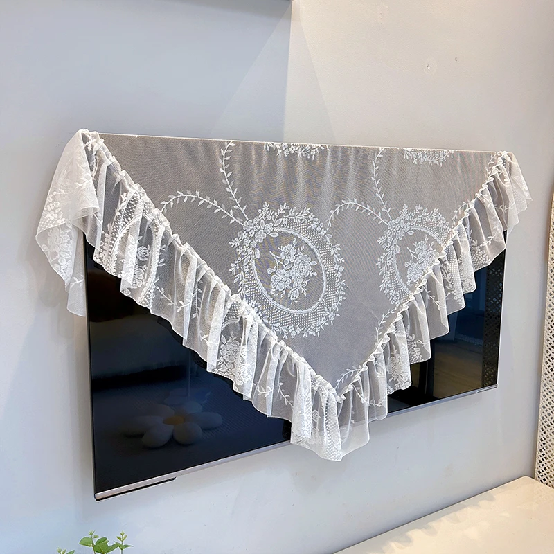 电视机盖巾法式蕾丝液晶电视罩显示屏防尘装饰罩盖桌布