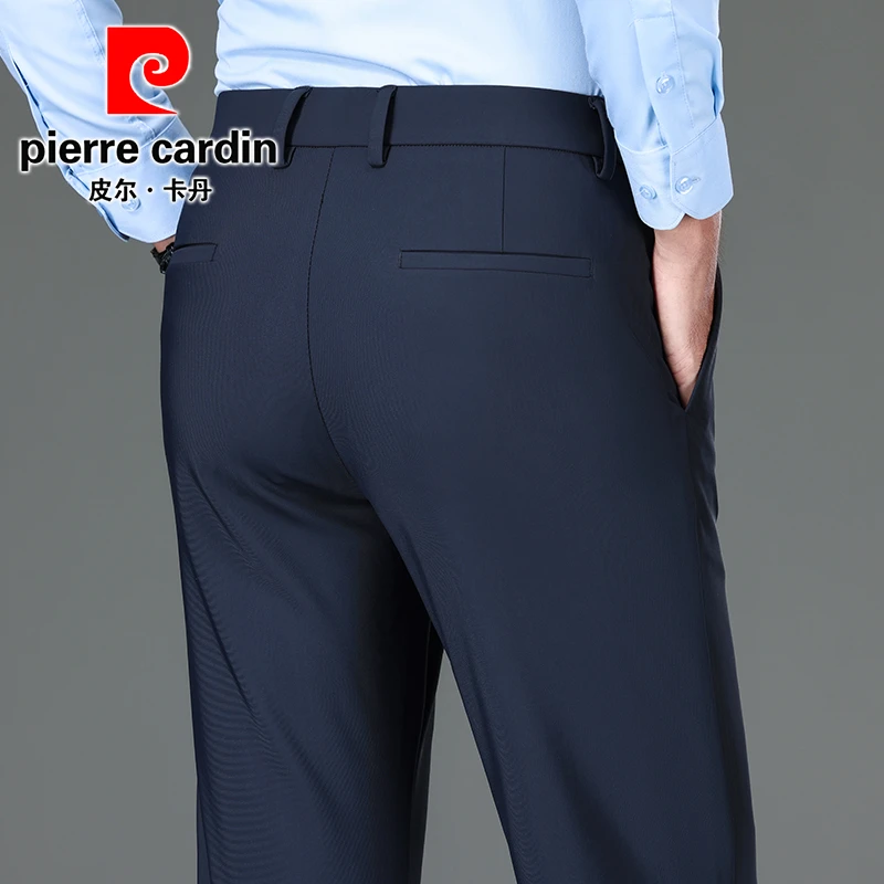 皮尔卡丹商务休闲裤子男士宽松直筒长裤弹力高档轻奢垂感裤百搭