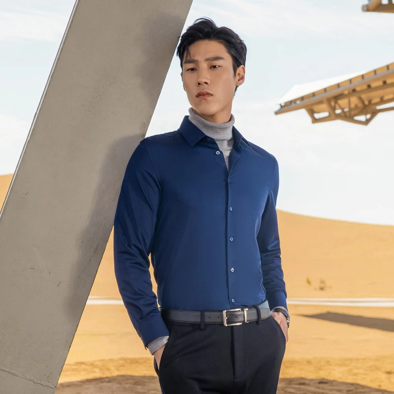 【气凝胶+火山岩】雅戈尔秋季新款男士舒适休闲长袖衬衫男119768