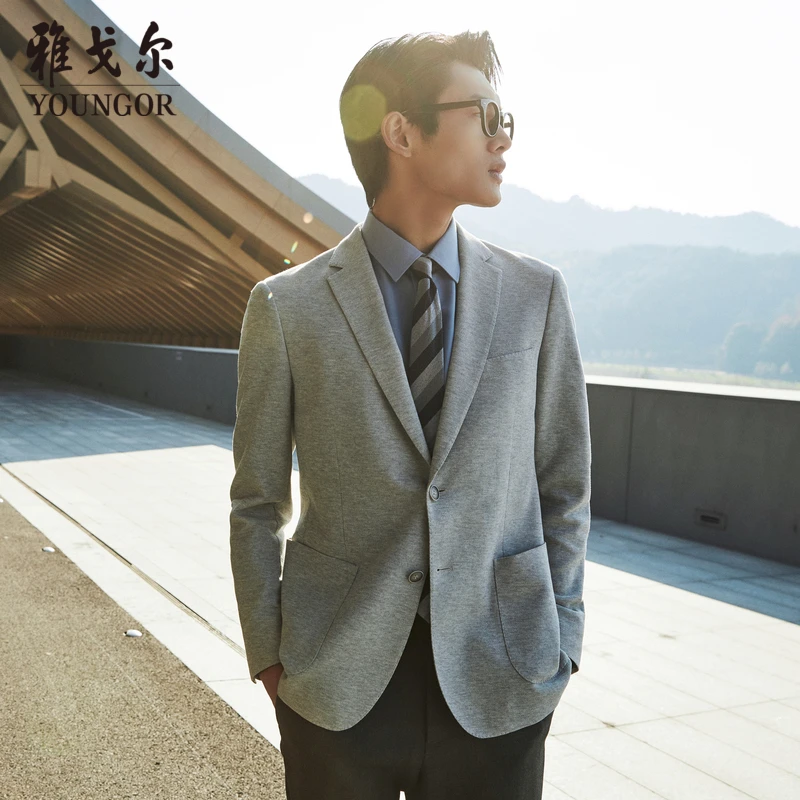 【新款】雅戈尔2025秋季新款男士针织单西简约休闲时尚西服220233