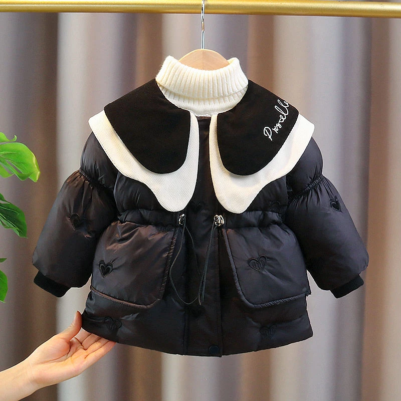 女童棉服冬装新款童装女宝宝棉衣小童洋气加热加厚外套潮