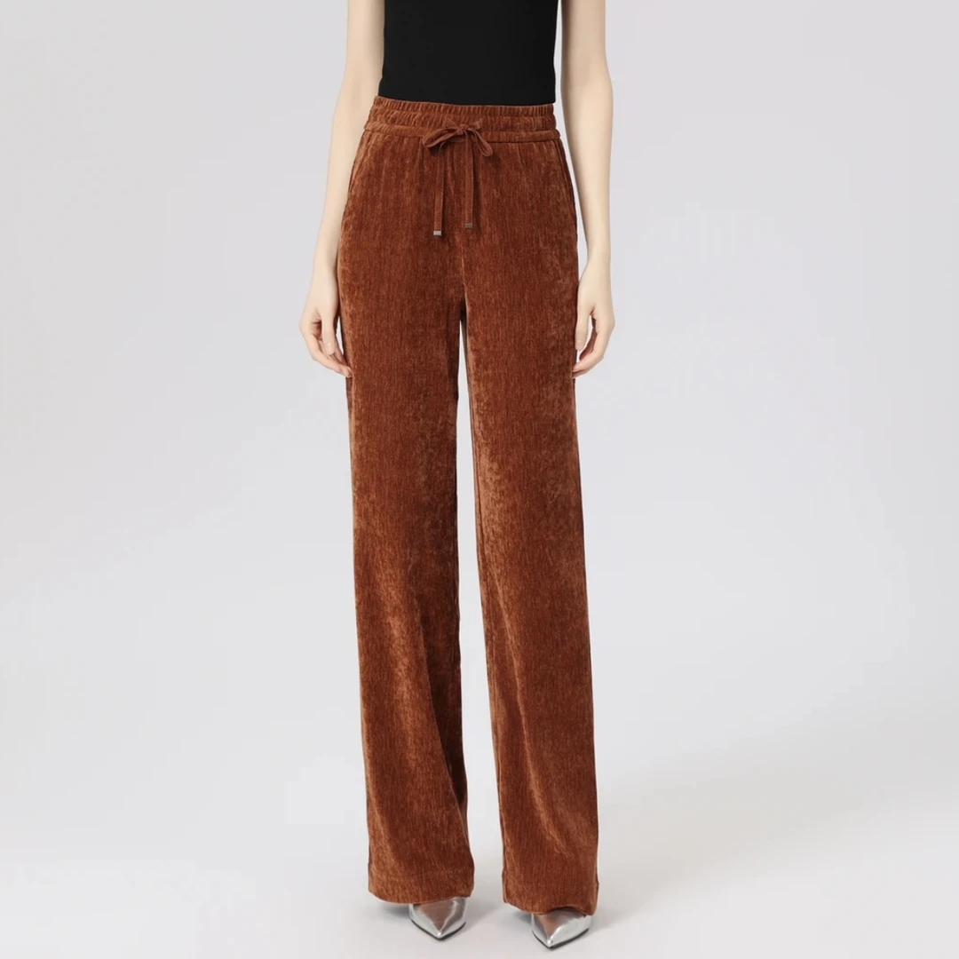 GIRDEAR/哥弟新款秋冬热力感保暖抽绳显瘦直筒休闲裤女1100280