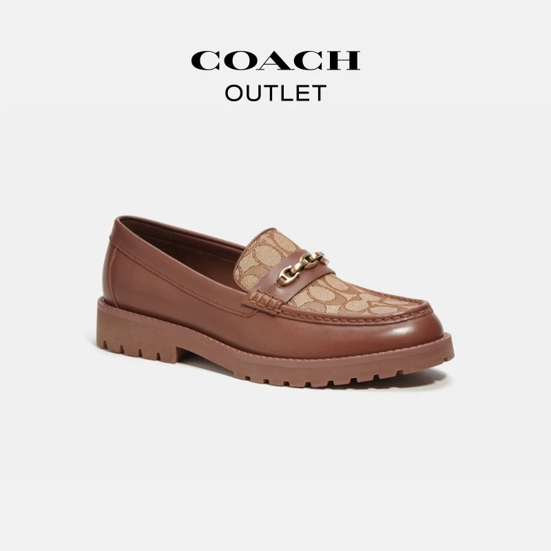 COACH/蔻驰 男士时尚百搭休闲经典标志提花织物BROOKS乐福鞋